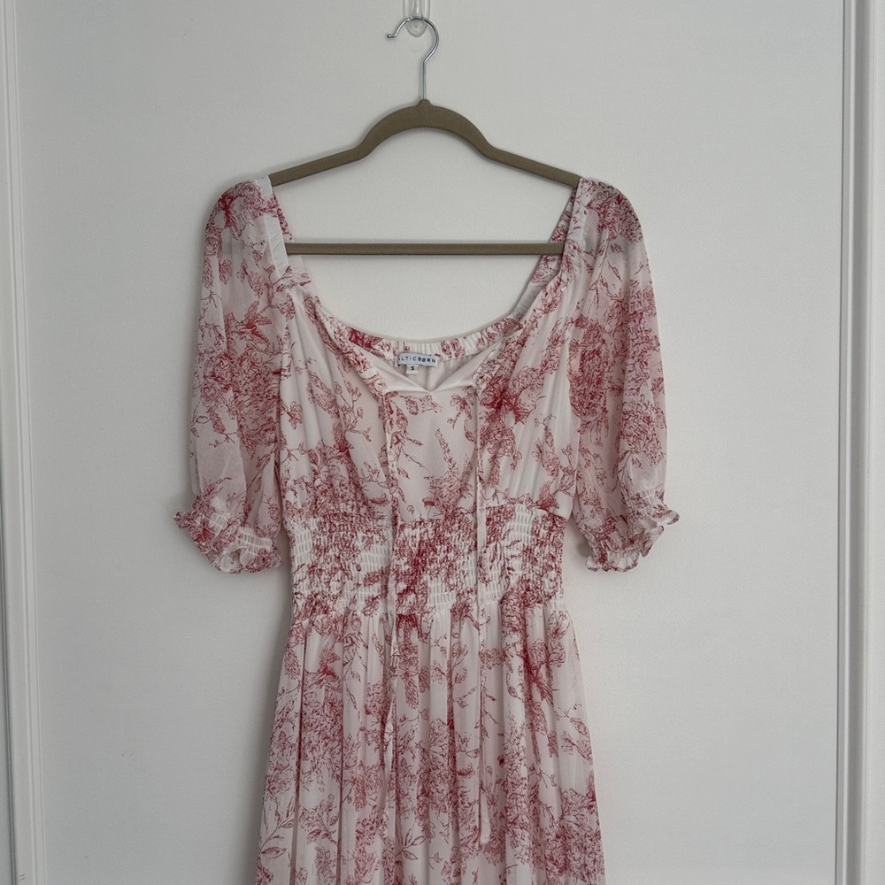 Baltic Born Pink and White/pink Floral Tiered Maxi Dress - Picture 3 of 5